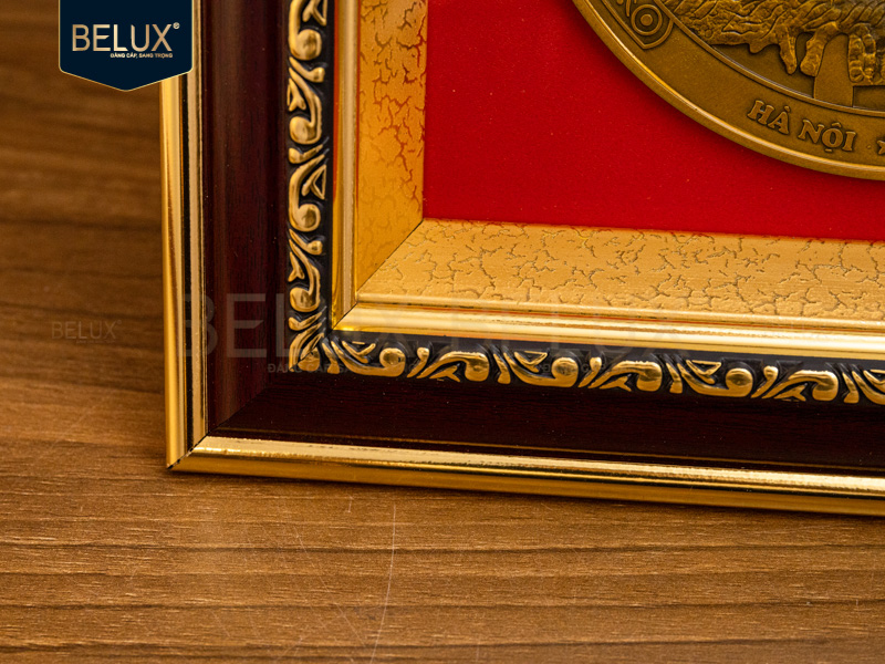 Tranh mặt đĩa Tháp Rùa bằng đồng 26x26cm